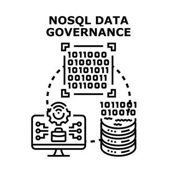 Nosql data governance managing information and database security Stock Illustration