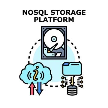 Nosql data storage platform concept illustration Stock Illustration