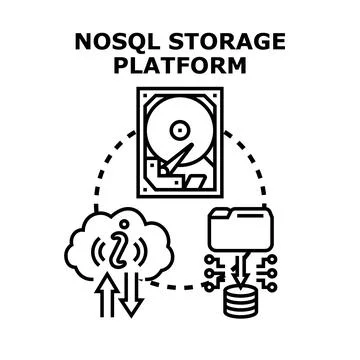 Nosql data storage platform concept illustration 스톡 일러스트