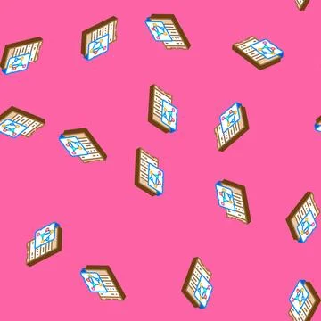 Nosql database isometric icon seamless pattern Stock Illustration