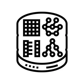 Nosql database line icon vector illustration 스톡 일러스트