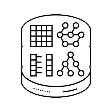 Nosql database line icon vector illustration Illustrazione stock