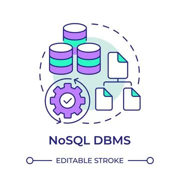 Nosql dbms multi color concept icon Stockillustratie