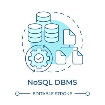 Nosql dbms soft blue concept icon 스톡 일러스트