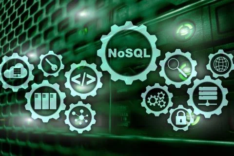 NoSQL. Structured Query Language. Database Technology Concept. Server room Stock Photos