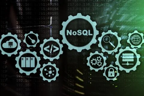 NoSQL. Structured Query Language. Database Technology Concept. Server room Stock Photos