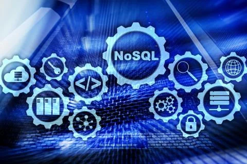 NoSQL. Structured Query Language.Database Technology Concept. Server room Stock Photos