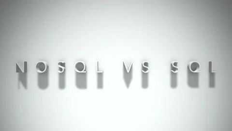 Nosql vs sql 3D title animation white text on a white background Stock-Footage 299368896