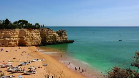 Nossa Senhora da Rocha Beach - Porches, Lagoa, Algarve, Portugal Stock Footage 142613753
