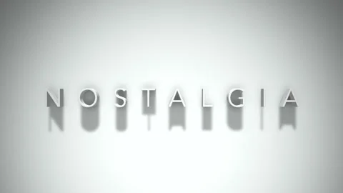 Nostalgia 3D title animation with shadows on a white background 스톡 동영상 297381914