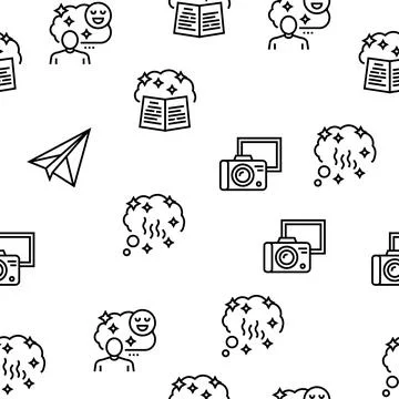 Nostalgia And Memory Vector Seamless Pattern Stock Illustration