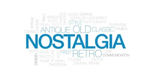Nostalgia animated word cloud, text design animation. Kinetic typography. Stock Footage 80205857