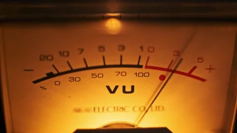 Nostalgic Analog Meter in Warm Amber Glow Stock Footage 296103947