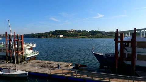 Nostalgic Boat Docking A Glimpse into the Past Stock Footage 280403750