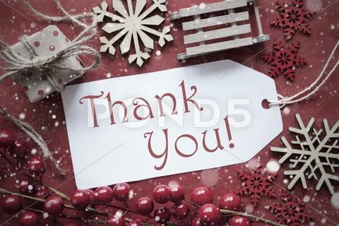 Nostalgic Christmas Decoration, Label With Text Thank Y ou Stock Photos