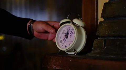 Nostalgic clock, old clock on the table, 120 fps Stock Footage 229995692