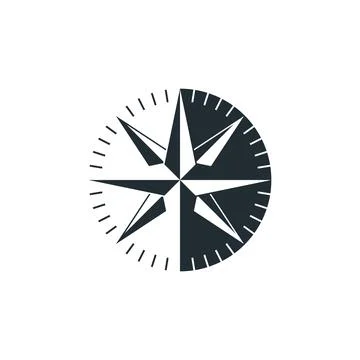 Nostalgic compass instrument. Vector illustration. Stock Illustration