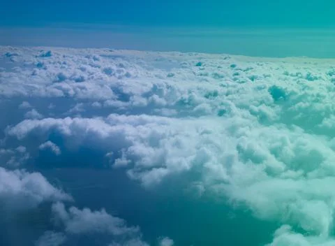 Nostalgic effect Cloud below and blue sky beyond horizon for background use Stock Photos