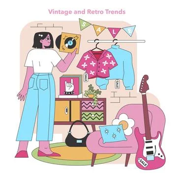 Nostalgic flair on display. Vector illustration. 스톡 일러스트