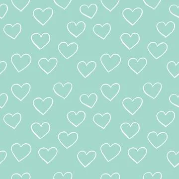 Nostalgic Heart background vector. Seamless, pattern. Stock Illustration