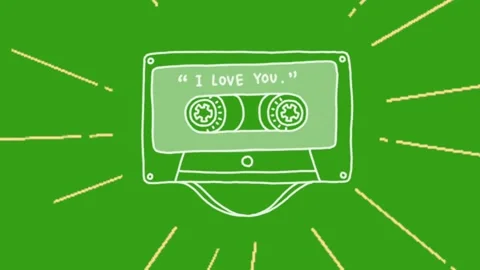 Nostalgic moving animation of cassette tapes and wokmen Stock Footage 233852409