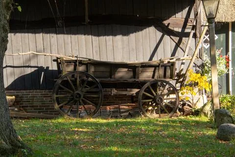 Nostalgic oldtimer open wagon in Drenthe Foto stock