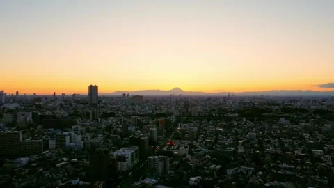 Nostalgic Post-Sunset Over Tokyo Suburban Homes Stock Footage 294065868