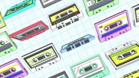 Nostalgic Retro Tapes Stock Footage 264773346