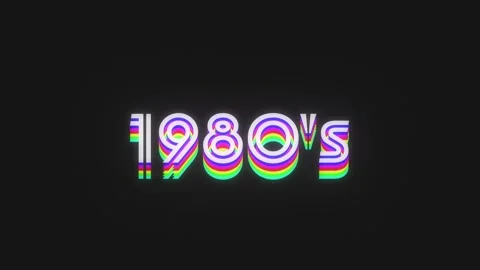 A nostalgic retro typography motion graphic for the decade of the 1980's wi.. Stock Footage 263899689