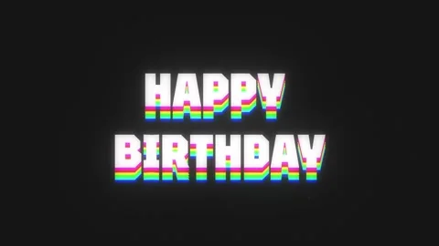 A nostalgic retro typography motion graphic with the words Happy Birthday t.. Stock Footage 263900313