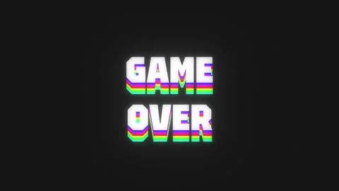 A nostalgic retro typography motion graphic with the words Game Over with s.. Stock Footage 264096228
