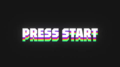 A nostalgic retro typography motion graphic with the words Press Start gami.. Stock Footage 265594563