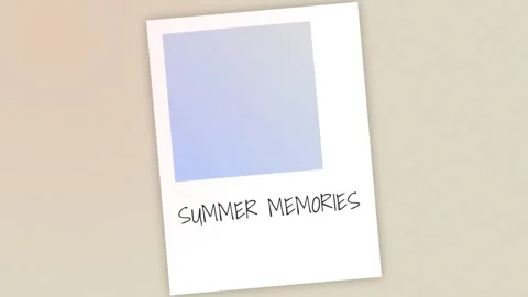 Nostalgic summer memories photo note card template for seasonal reflection Stock Footage 337502339