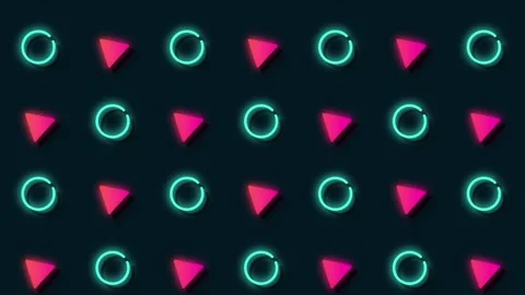 A nostalgic synthwave looping scrolling shape motion graphic animation with.. Vídeos de archivo 264096408