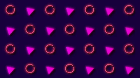 A nostalgic synthwave looping shape motion graphic animation with Purple ba.. Vídeos de archivo 263900090