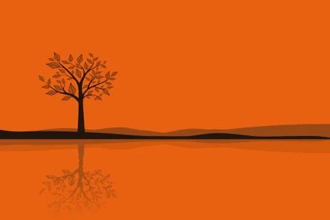 Nostalgic tree background Illustrazione stock