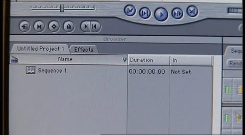 Nostalgic Video Editing: Final Cut Pro on Vintage Apple Mac (2000) Stock Footage 276827501