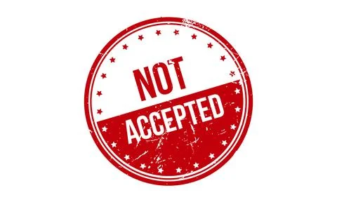 Not Accepted Rubber Stamp. Red Not Accepted Rubber Grunge Stamp Seal Vector.. Illustrazione stock