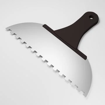 NOT AI 3D rendering of wide comb spatula comb with black plastic handle and.. Illustration