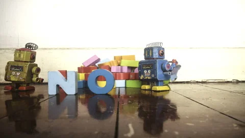 Not Ai retro bots Stock Footage 338269683