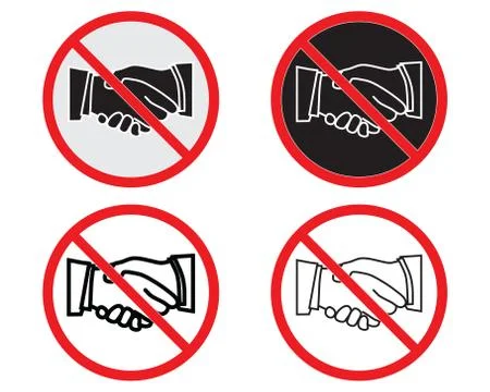 Not allow handshake sign Stock Illustration