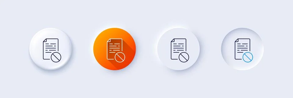 Not allowed document line icon. No file sign. Line icons. Vector Stock Illustration