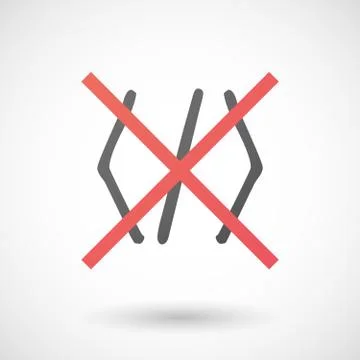 Not allowed icon with a code sign Illustration