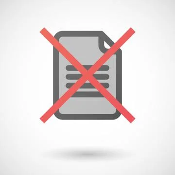 Not allowed icon with a document Stock Illustration