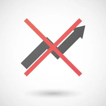 Not allowed icon with a graph Illustrazione stock
