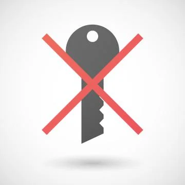 Not allowed icon with a key Stock Illustration