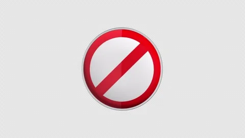 Not Allowed Icon Loop With Alpha Channel 4K Stock Footage 304887940