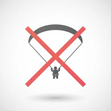 Not allowed icon with a paraglider Illustrazione stock