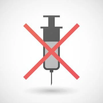 Not allowed icon with a syringe Stock Illustration