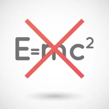 Not allowed icon with the Theory of Relativity formula Stock Illustration